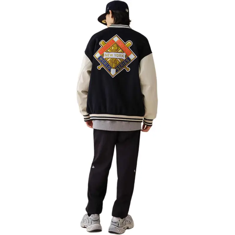 New Era x MLB FW24 Baseball Jacket Unisex Black-2