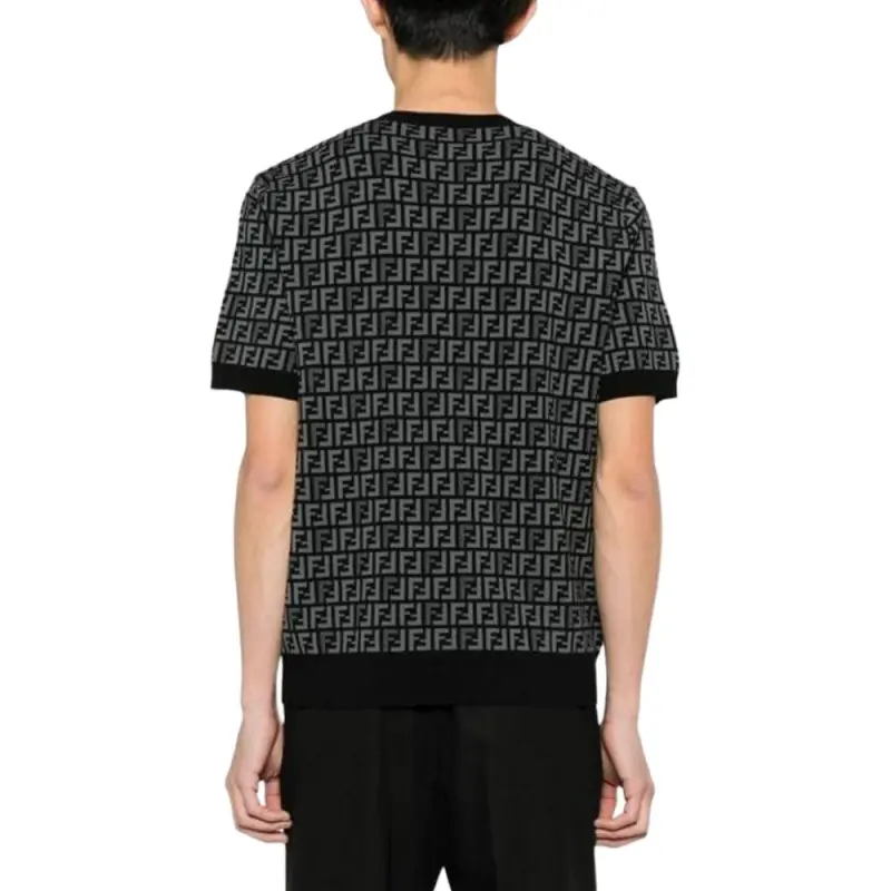 FENDI Ff Jacquard Short Sleeved Jumper-3