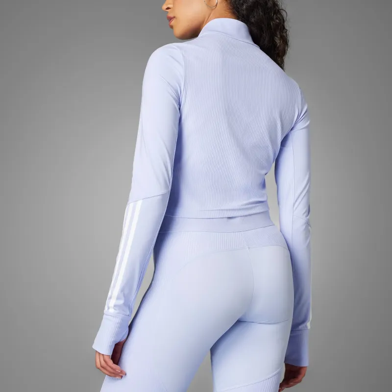 Adidas Free Shipping With AdiClub Hyperglam Full Zip Ribbed Cover Up-2