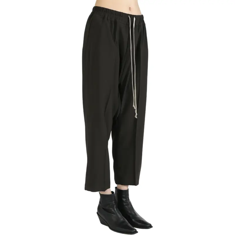 RICK OWENS Cropped Drawstring Trousers-2