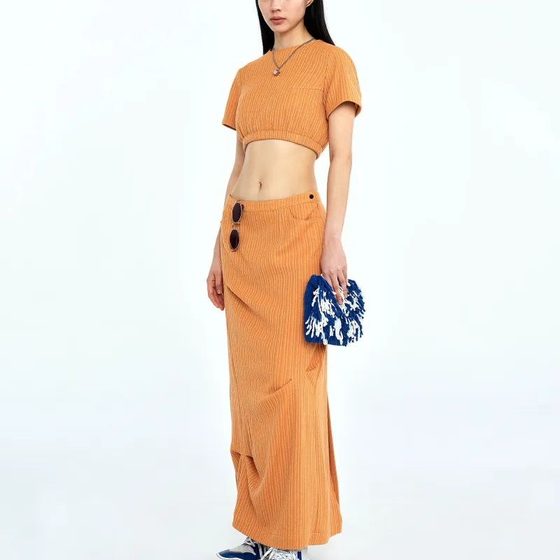 ADER ERROR ADER ERROR Through Editism Series Crop Tops Women's Saffron-3