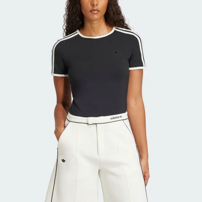 Adidas Women's Premium 3 Stripes Cali T Shirt Black-1