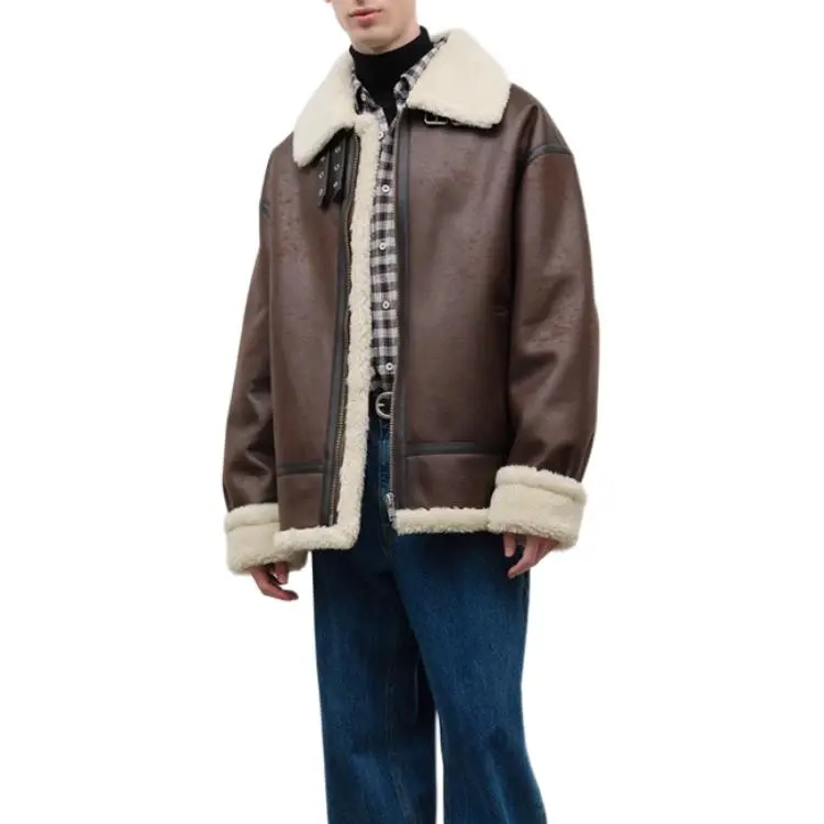 Dunst Loose Fit Line Shearling Jacket-7