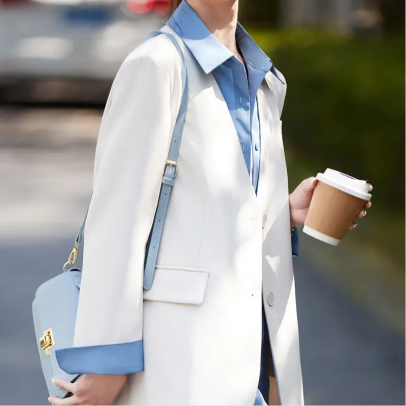 Mo Han Yi Mei Business Suits Coats Women's Ecru-2