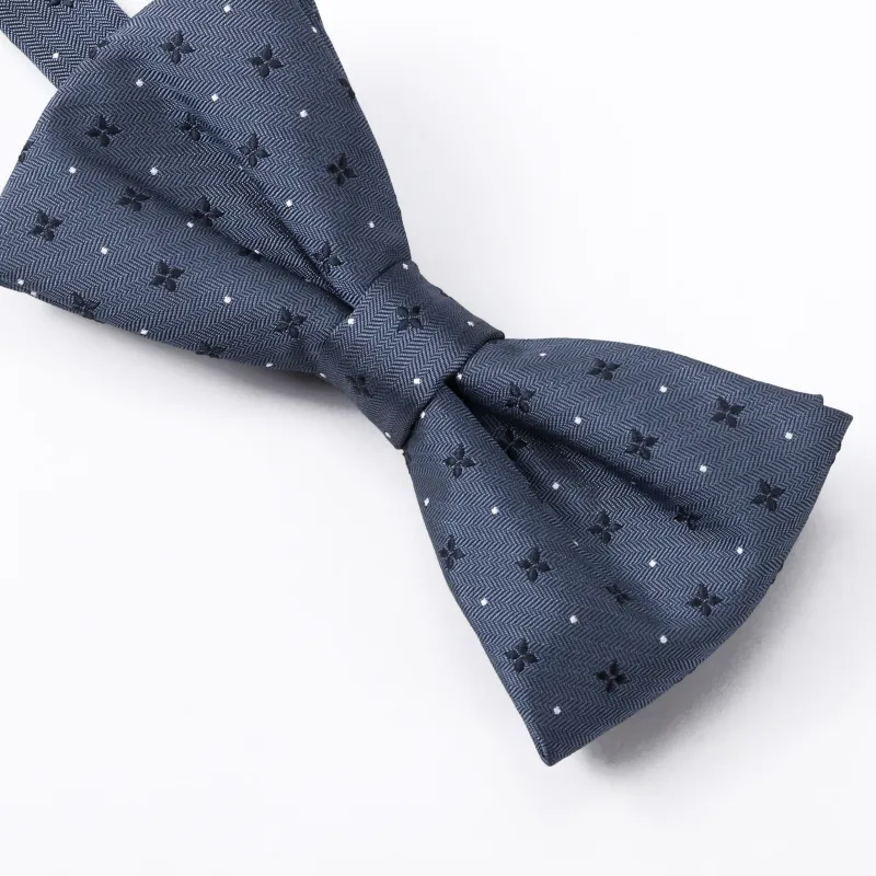 GOLDLION Polyester Bow Tie Men's Blue-1