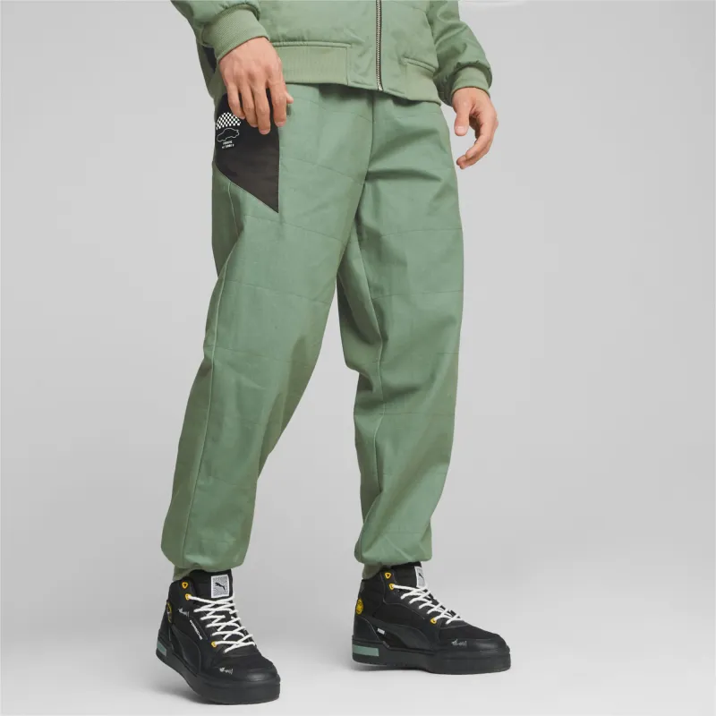 PUMA x Porsche PorscheLegacy Garage Crew Men's Pants Casual Pants Men's Green-3