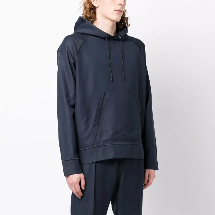 EMPORIO ARMANI Textured finish Drawstring Hoodie-3