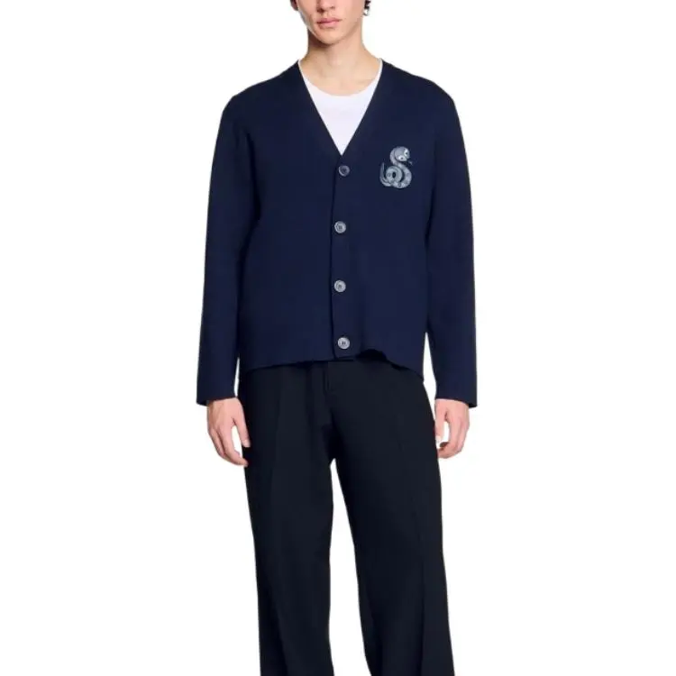 Sandro Chinese New Year Series Knitwear Men Dark Blue-2