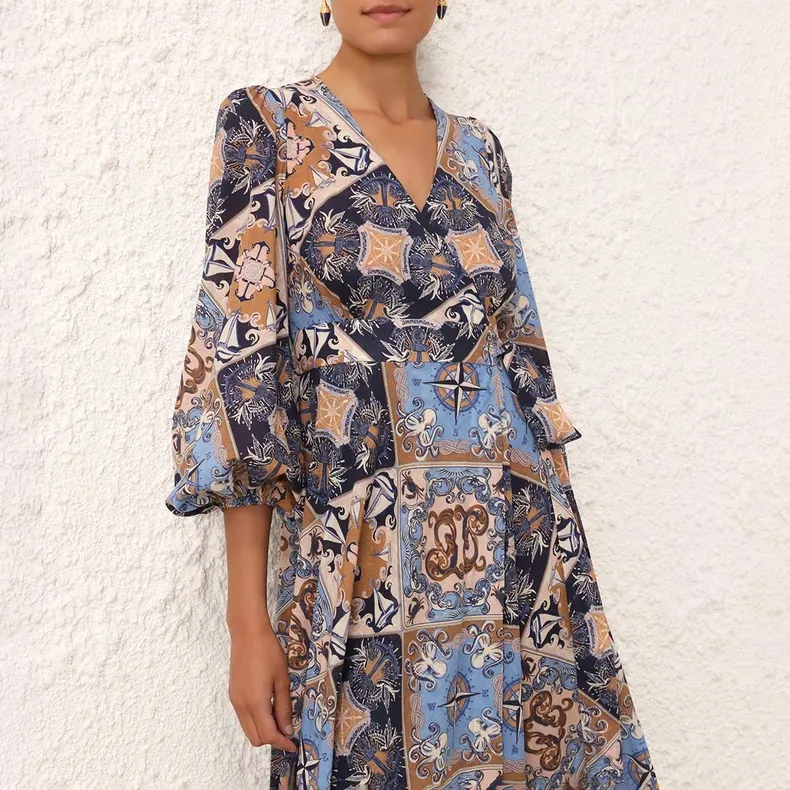 Zimmermann SS24 Long Sleeved Dress Women's Multicolor-5