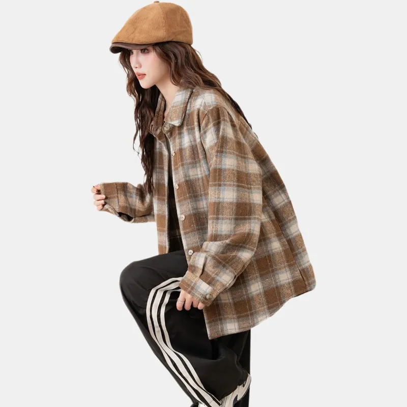 Tonlion Shirts Women's Khaki-2