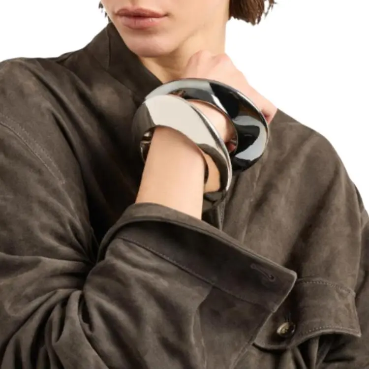 GIORGIO ARMANI Suede Oversized Pea Coat-5