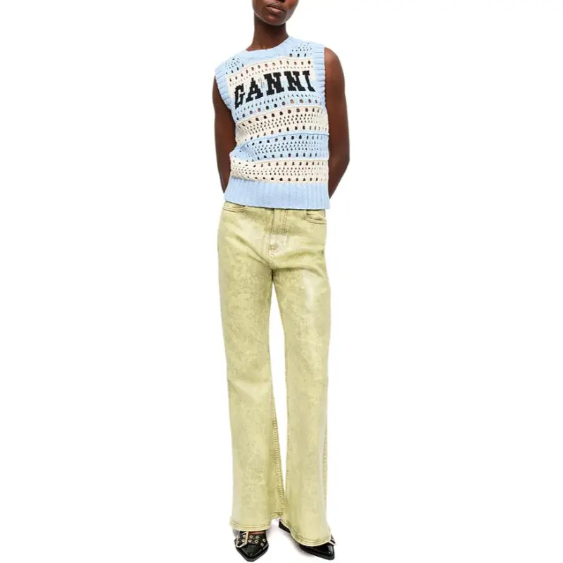 GANNI Striped Pattern Knitted Vest-1