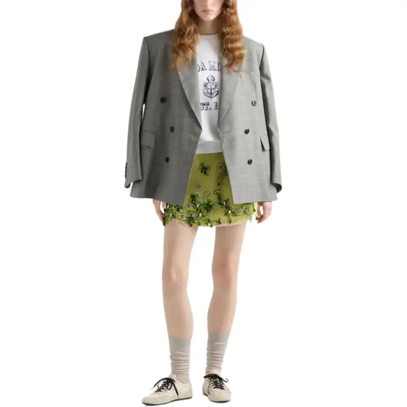 PRADA Casual Short Skirts Women's Fern Green-4