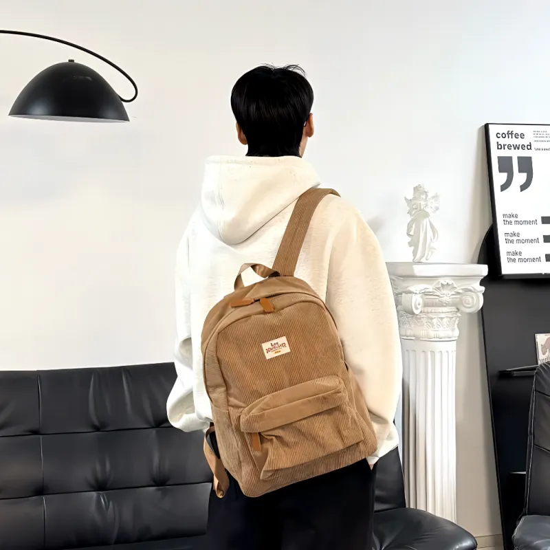 Lee Fabric Backpack Unisex Brown-4