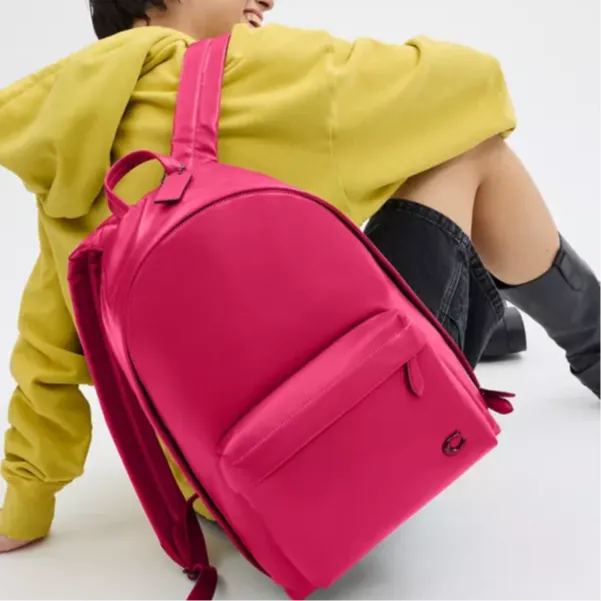 COACH Zhen Paper Leather Backpack Large Size Men's Dragon Fruit Red-3
