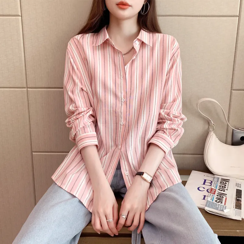 Tonlion Shirts Women's Pink-5