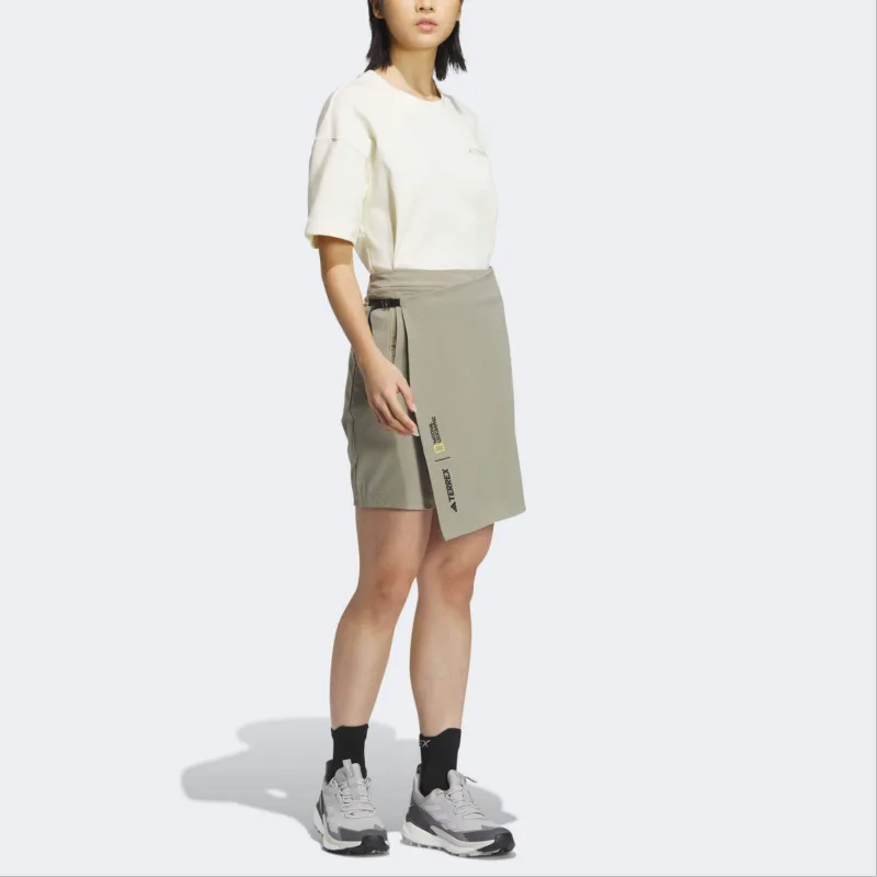 Adidas Casual Short Skirts Women's Egg Stone Silver Gray-3