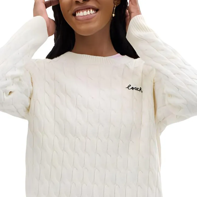 COACH FW24 Sweater Women's Ivory White-3