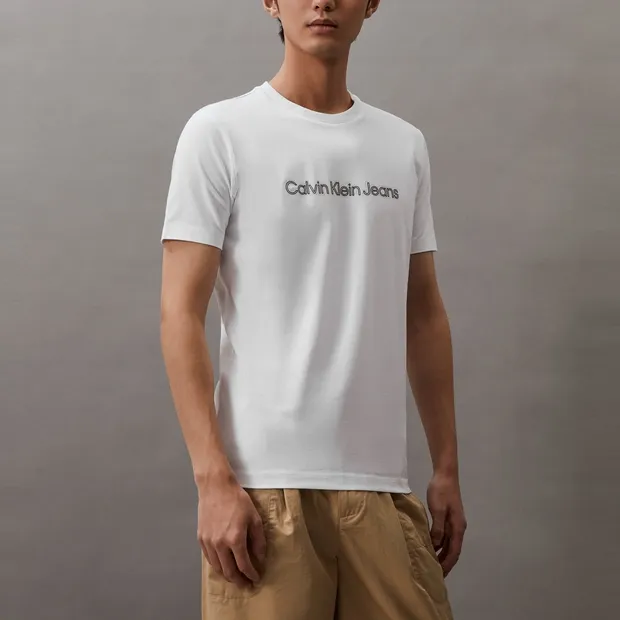 CALVIN KLEIN T Shirt Men's Moon White-2