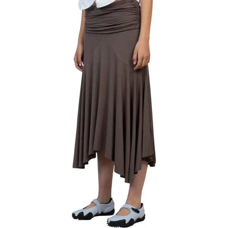 Gimaguas Casual Long Skirt Women's Gray Brown-2