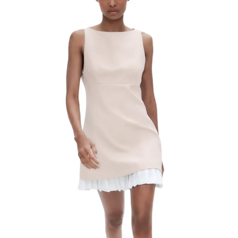 ZARA Sleeveless Dress Women's Light Brown Yellow-2