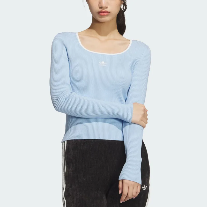 Adidas Originals ADICOLOR FW24 LS SWEATER Knitwear Women's Pink Blue-1