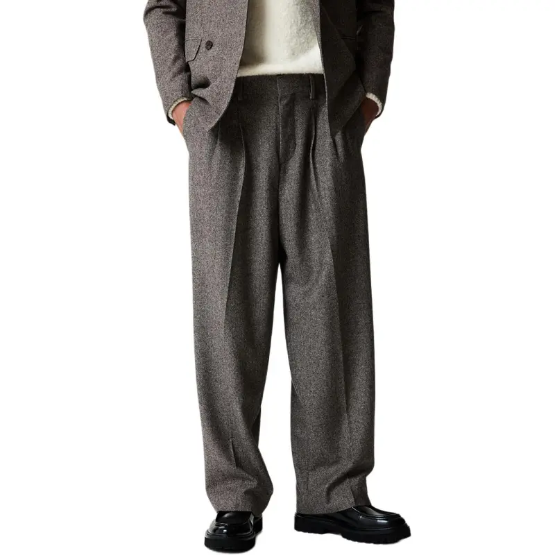 H&M Suit Trouser Men's Dark Beige Gray-4