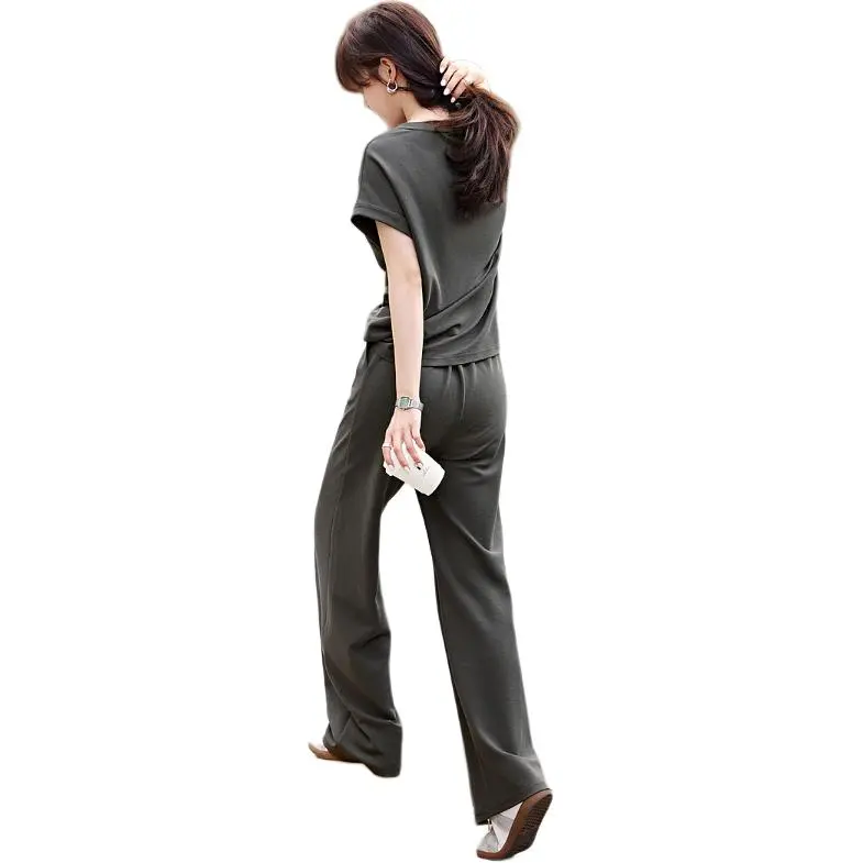 Mo Han Yi Mei Casual Suit Women's 2 Piece Set Gray-1