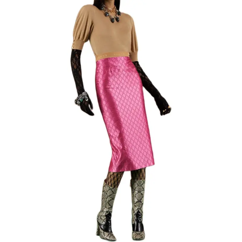 GUCCI Gg Embroidered Shorts Pink-2
