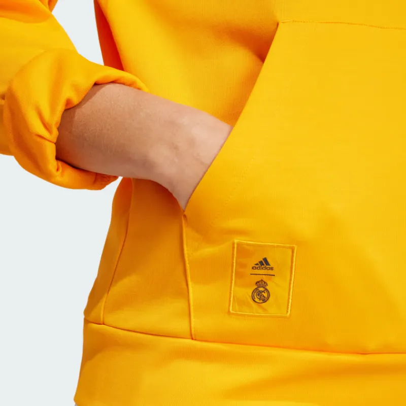 Adidas REAL MADRID DOUBLEKNIT HOODIE Sweatshirt Women's Yellow-4