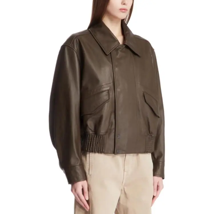Lemaire Leather Blouson 'Mushroom'-2