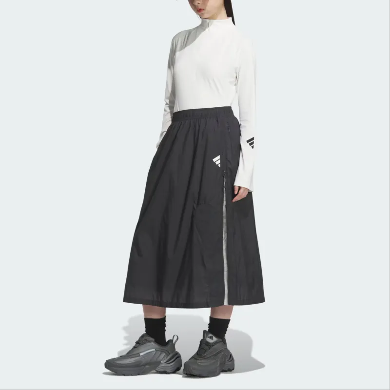 Adidas FOS Collection Casual Long Skirt Women's Carbon Black-1