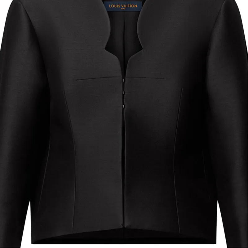 LOUIS VUITTON Cut Out Neckline Mikado Jacket-6