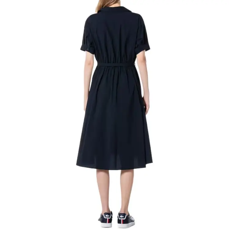 LACOSTE Short Sleeved Dresses Women's Marine Blue-4