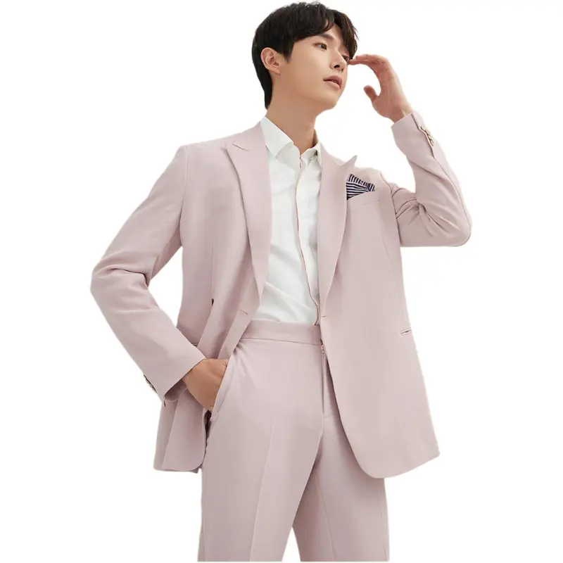 ZIOZIA Business Suit Men's Pink-2