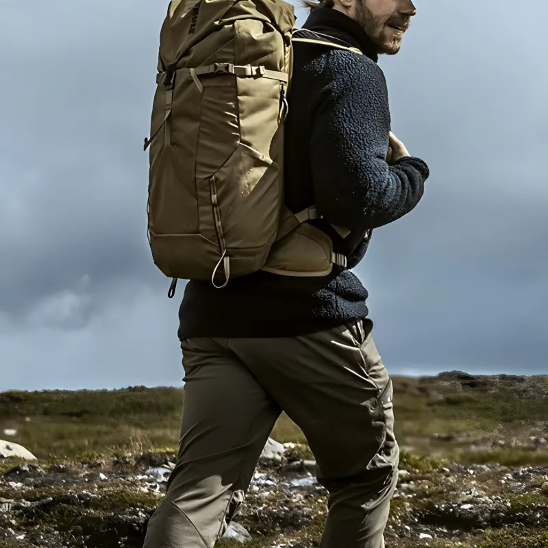 THULE Recycled Polyester Canvas Backpack Unisex Brown-4