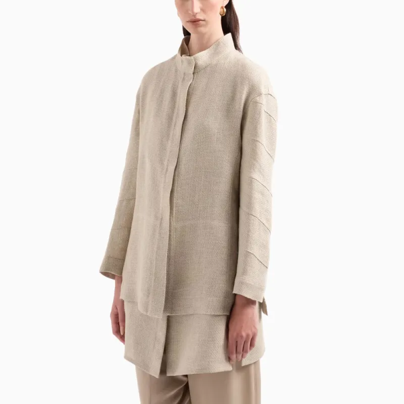 GIORGIO ARMANI Single breasted Jacket In Linen Gauze-1