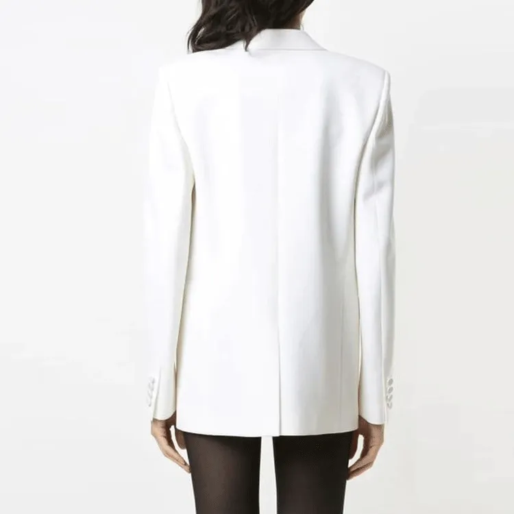 SAINT LAURENT Notched Collar Tuxedo Jacket-4