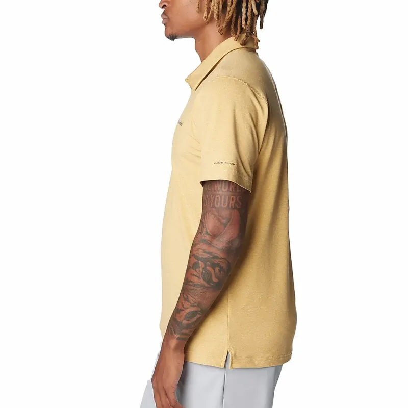 Columbia Yellow Tech Trail T-Shirt Sun Protection Polo Shirt Men's Yellow-3