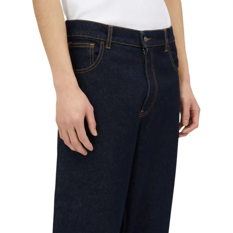 MSGM Logo patch Cotton Jeans-4