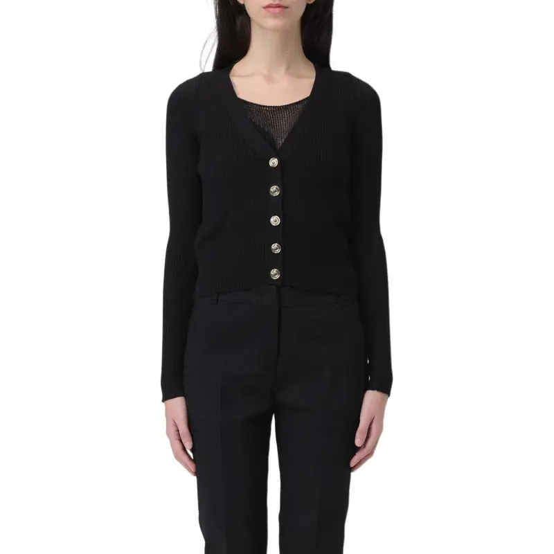 PINKO Ribbed Cropped Cardigan-2