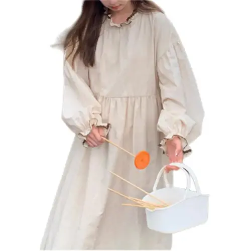 HUOLIDEDITU Long Sleeved Dress Women's White