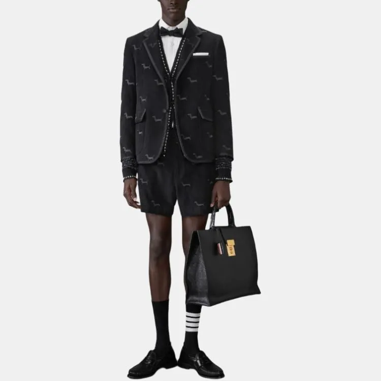 THOM BROWNE V neck Tweed Cardigan-1