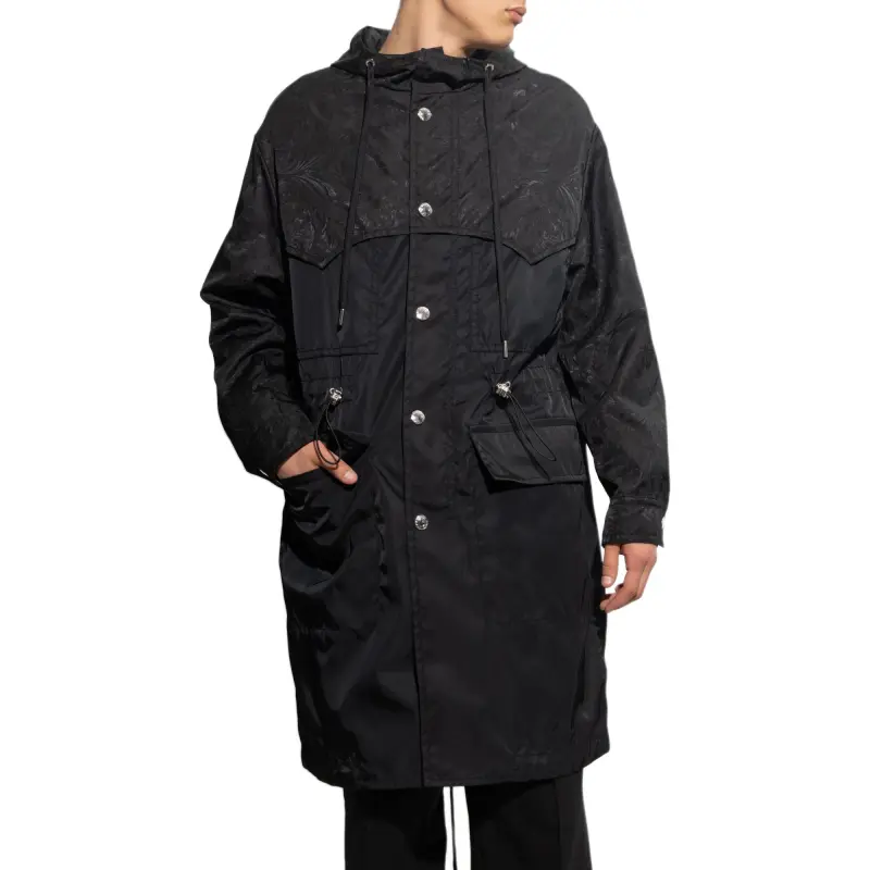 VERSACE Barocco Silhouette Jacquard Parka Coat-1