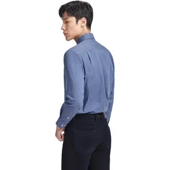 GOLDLION Shirt Men's Medium Blue Plaid
