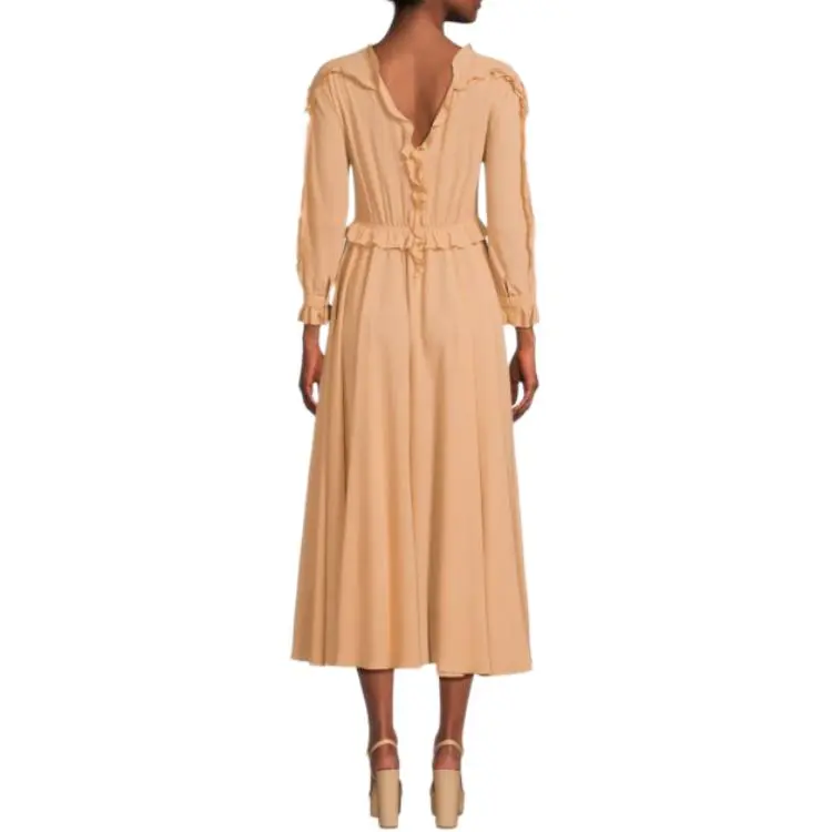 Bottega Veneta Long Sleeved Dresses Women's Orange-2