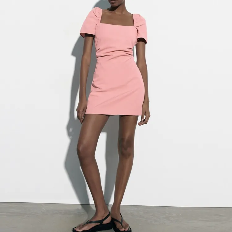 ZARA Short-Sleeved Dresses Women's Pink-2