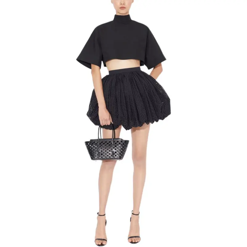 Alaia Highneck Poplin Top-2