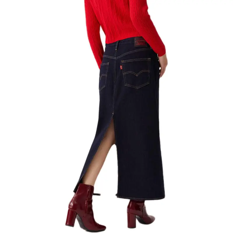 Levis CNY Denim Long Skirts Women's Blue-3