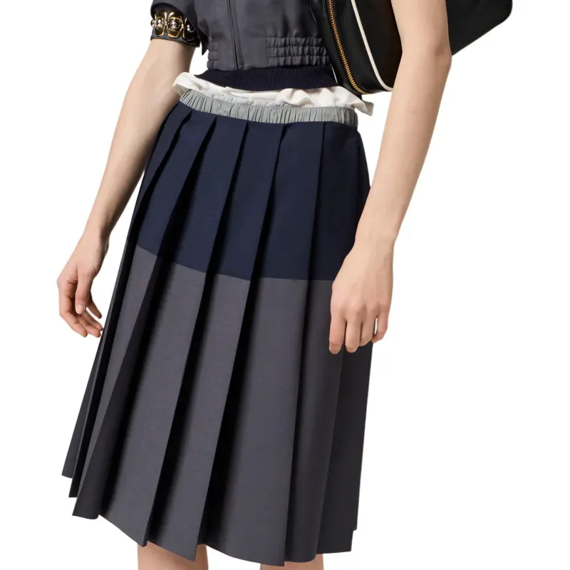 MIU MIU Kid Mohair Skirt Hematite/Navy-3